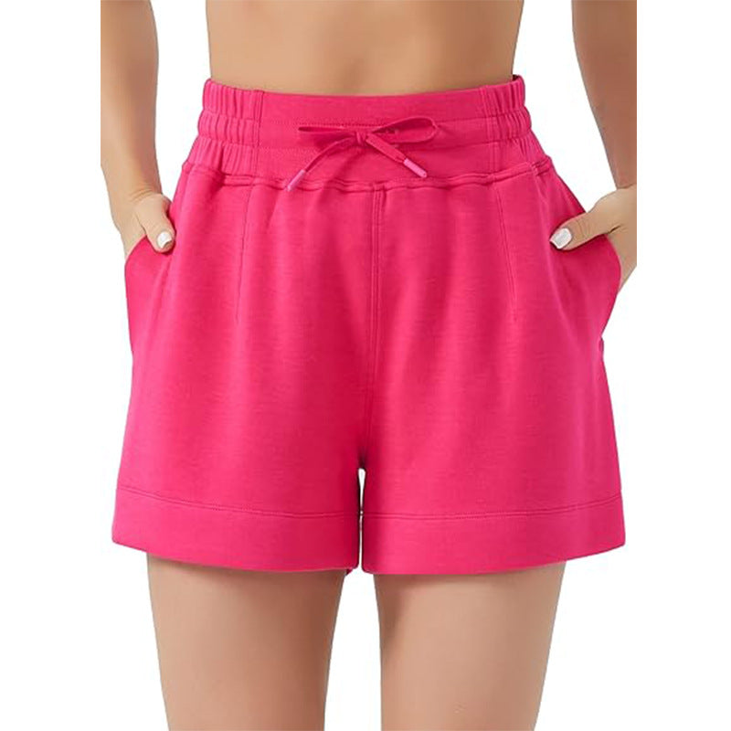 Women's High-Waisted Drawstring Sweat Shorts – Casual Lounge Shorts