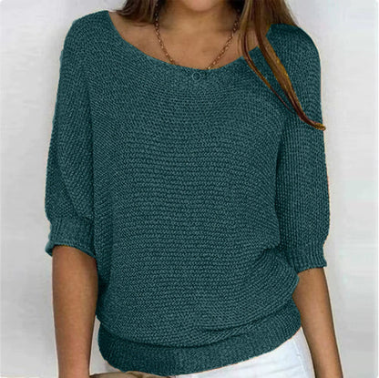 Lightweight Knit Sweater Dolman Sleeve Pullover Top