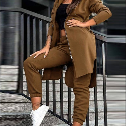 Women's 2-Piece Fleece Hoodie Jacket Joggers Set