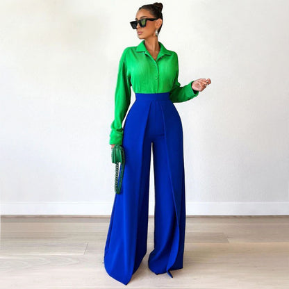 Women's High Waist Wide Leg Pants Flowy Loose Casual