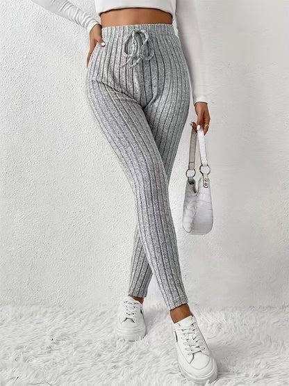 Women's Ribbed High Waisted Yoga Leggings Butt Lifting