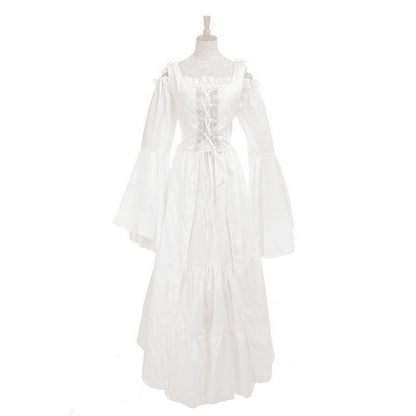 Renaissance Medieval Corset Dress Women Halloween Costume