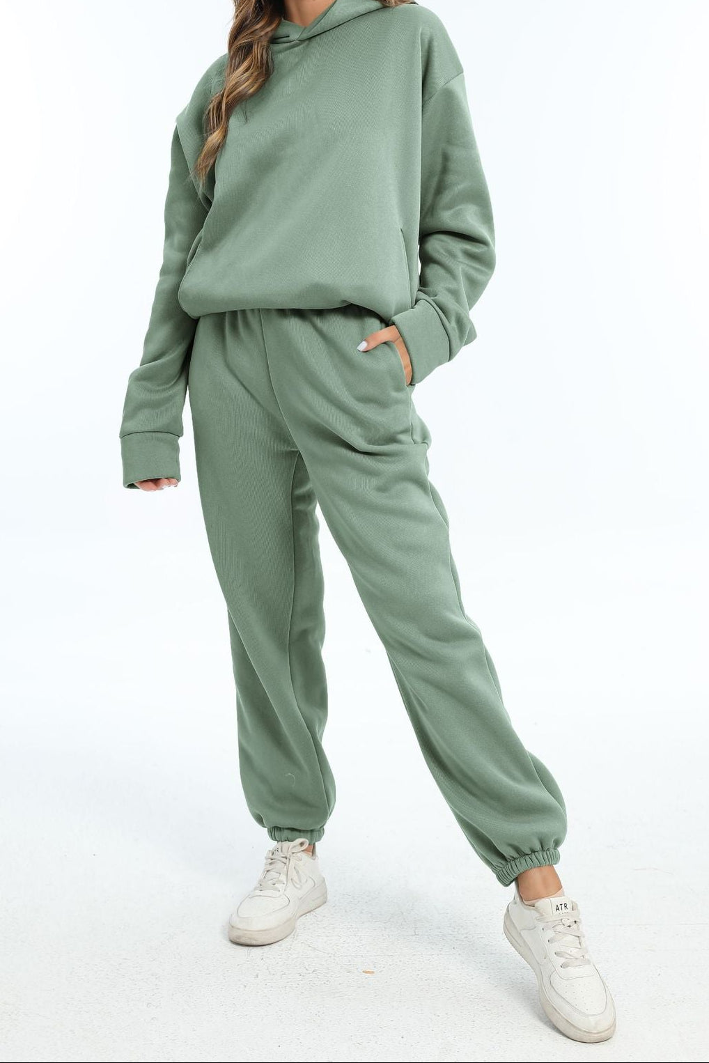 Women's Fleece Hoodie Sweatpants Set Casual 2 Piece