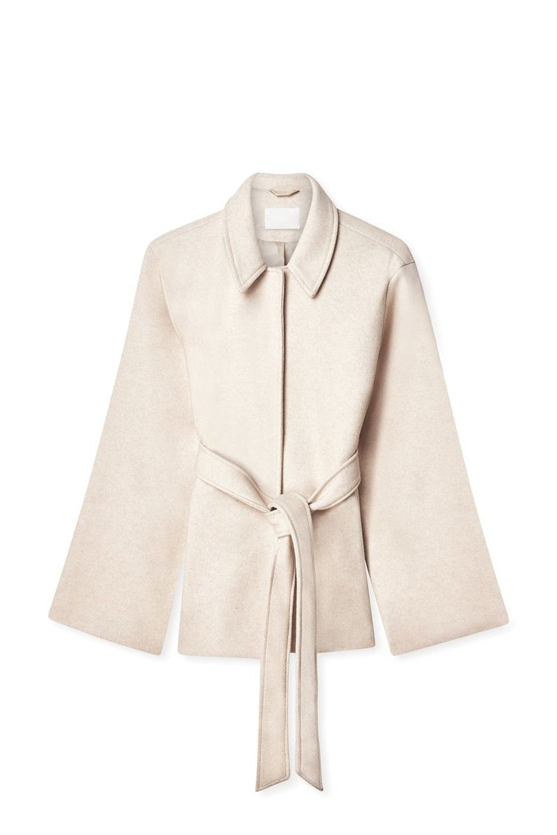Women's Oversized Belted Lapel Coat Winter