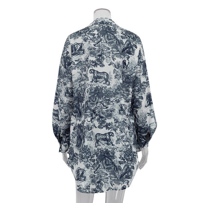 Women's 3 Piece Printed Shirt Crop Top Shorts Set