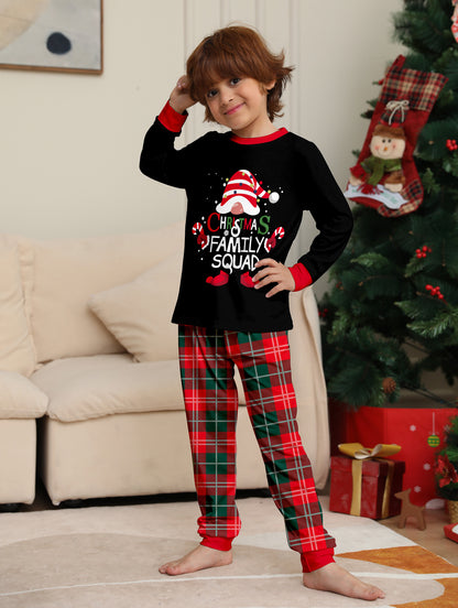 Snowflake Red and Green Plaid Parent-child Printed Christmas Set