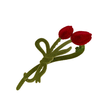Velvet Tulip Claw Clips Pearl Hair Barrettes