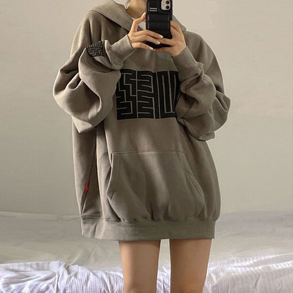 Womens Oversized Graphic Hoodie Vintage Fleece Sweatshirt