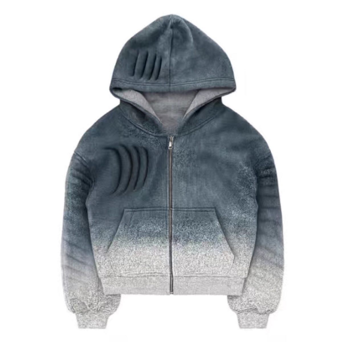 Oversized Ombre Zip Up Hoodie Heavyweight Jacket