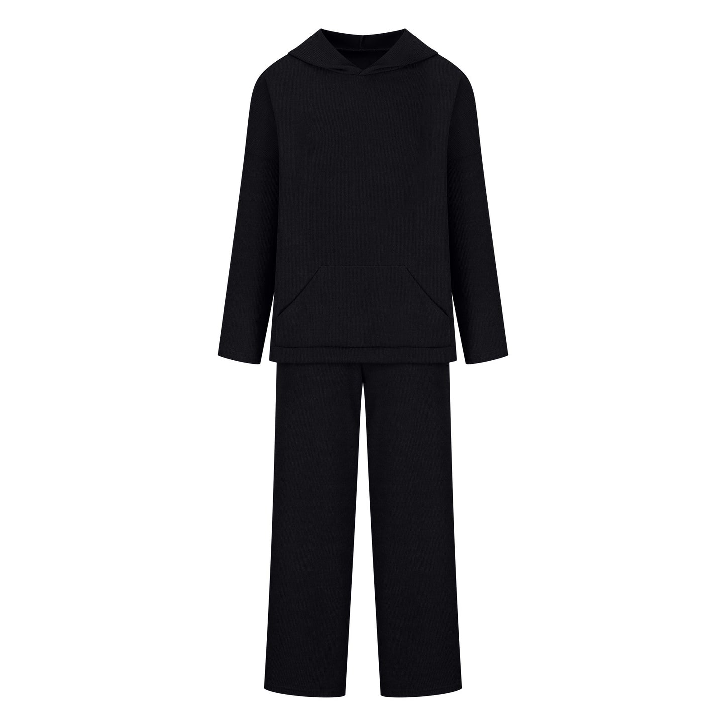 Women's Ribbed Hoodie Lounge Pants Two Piece Set