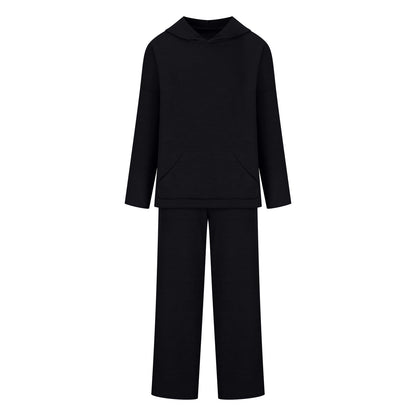 Women's Ribbed Hoodie Lounge Pants Two Piece Set