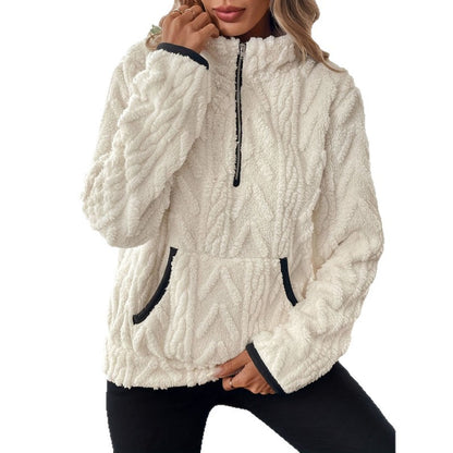 Women's Sherpa Half Zip Pullover Fleece Pocket