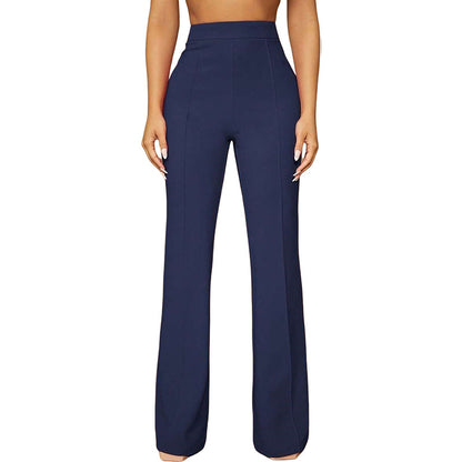 High Waist Straight Leg Pants | Women's Work Trousers