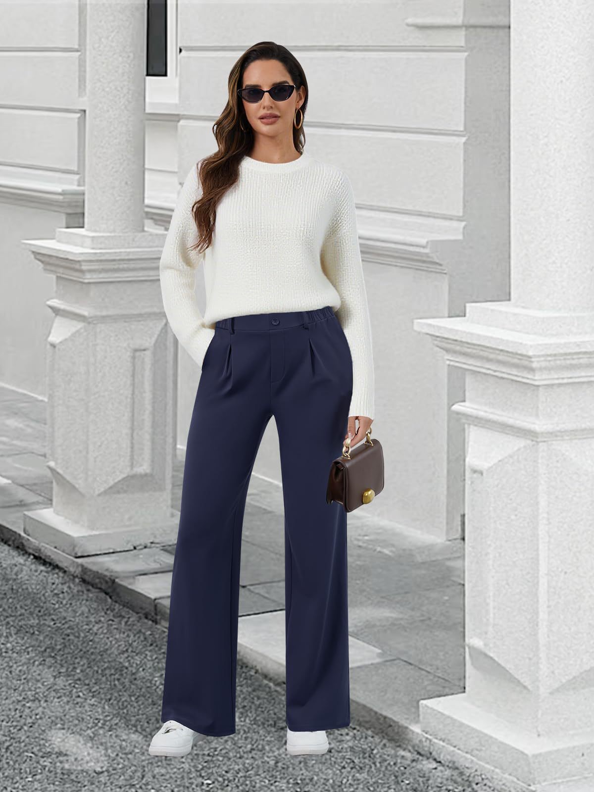 Women's High Waisted Wide Leg Work Pants Business Casual