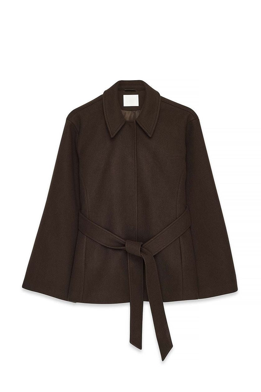 Women's Oversized Belted Lapel Coat Winter