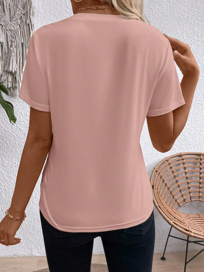 Women's Crew Neck Short Sleeve Top – Casual Summer T-Shirt