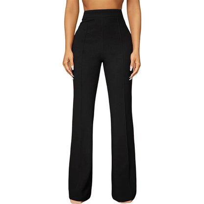 High Waist Straight Leg Pants | Women's Work Trousers