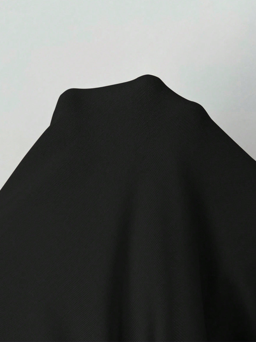 Long Sleeve Fitted Bubble Dress Ruched Waist Mini
