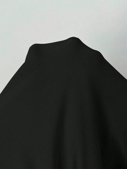 Long Sleeve Fitted Bubble Dress Ruched Waist Mini