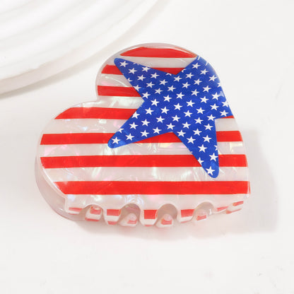 4th of July American Flag Hair Claw Clip