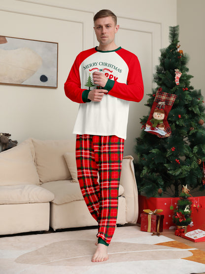 Christmas Gift Plaid Letter Parent-child Package Printed Christmas Pajamas