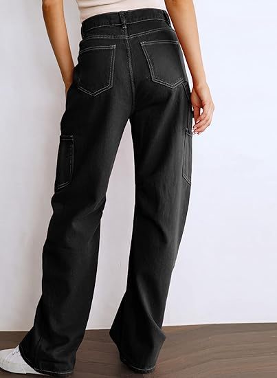 Women's High Waist Loose Cargo Pants with Pockets Streetwear