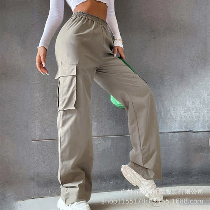 Women's High Waist Wide Leg Cargo Pants Loose Fit Trousers
