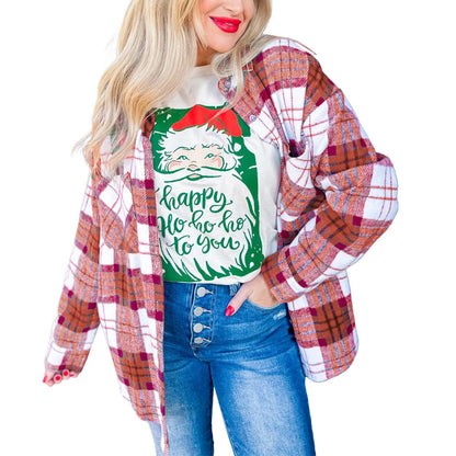 Plaid Shacket Button Down Oversized Shirt Jacket