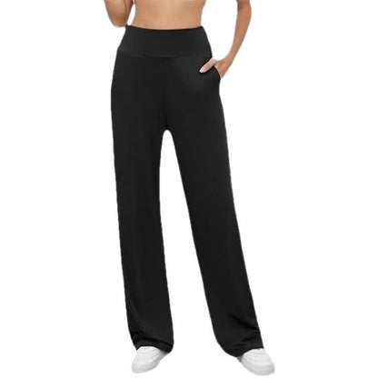 Womens High Waisted Wide Leg Yoga Pants Butt Lift Pockets