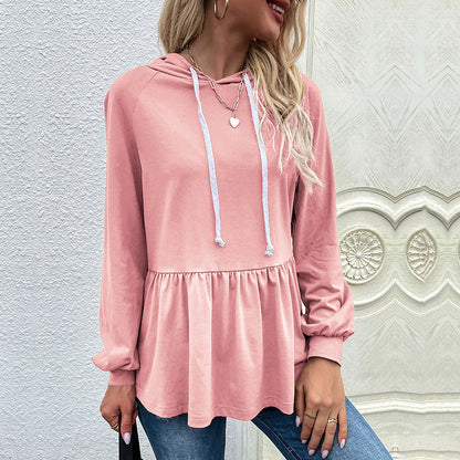 Drawstring Long Sleeve Sweatshirt Pullover