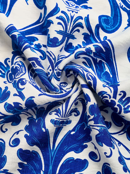 Blue Porcelain Halter Maxi Dress Vacation Beach Summer