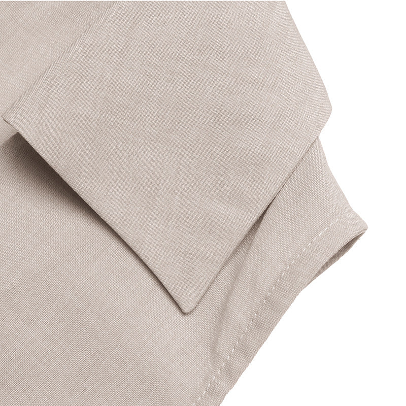 Linen Look Midi Dress Button Front Sleeveless Shirt