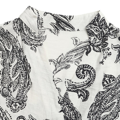 Boho Paisley Print V-Neck Flutter Sleeve Tiered Midi Dress