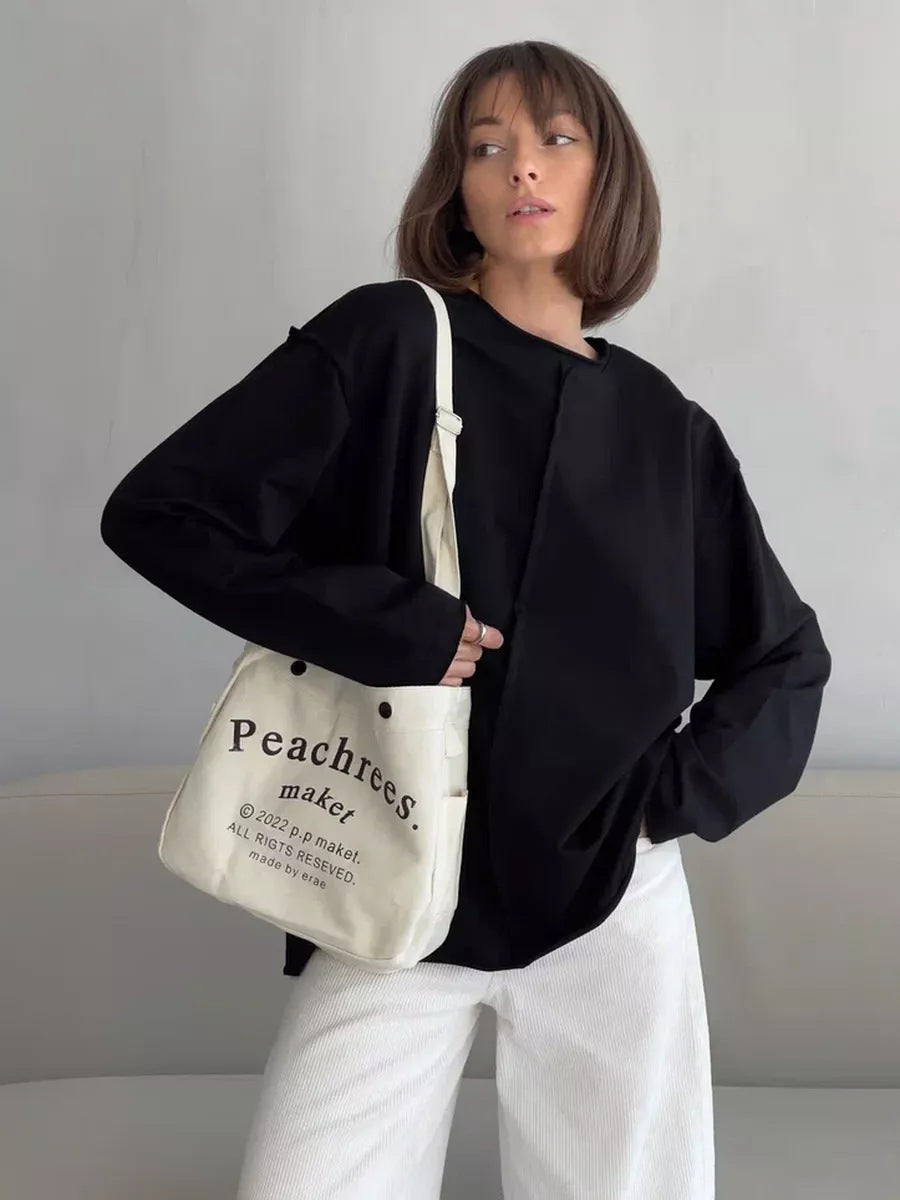 Black Oversized Seam Detail Long Sleeve Tee