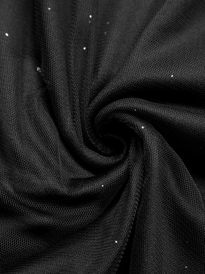 Elegant Black High Waist Maxi Dress for Travel & Party