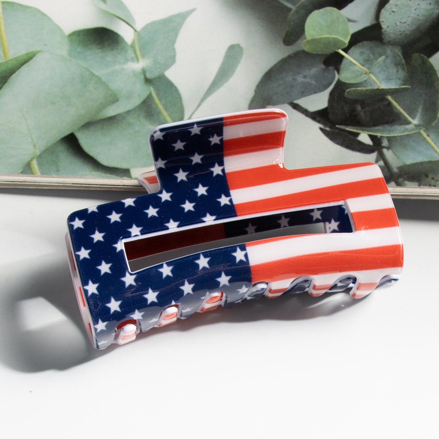 4th of July American Flag Hair Claw Clip USA Style