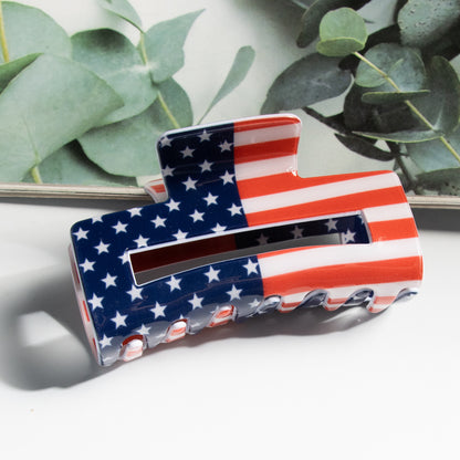4th of July American Flag Hair Claw Clip USA Style