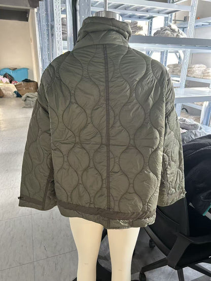 Women's Oversized Streetwear Quilted Utility Jacket