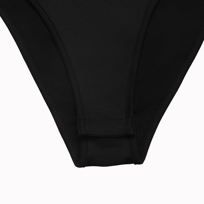 Black Lace Bodysuit V Neck Long Sleeve Sexy Top
