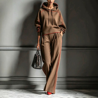 Color Block Oversized Hoodie Pants Matching Set