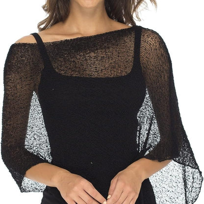 Crochet Beach Cover Up Poncho Lightweight Knit Swim Coverup
