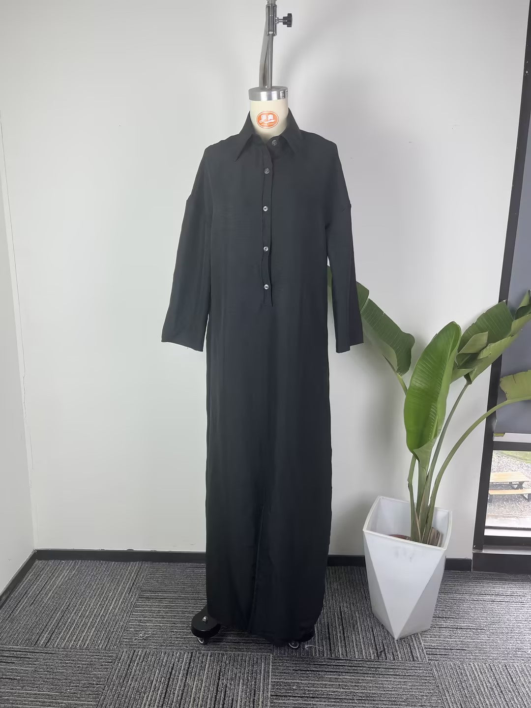 Women's Long Sleeve V Neck Maxi Dress Casual Elegant