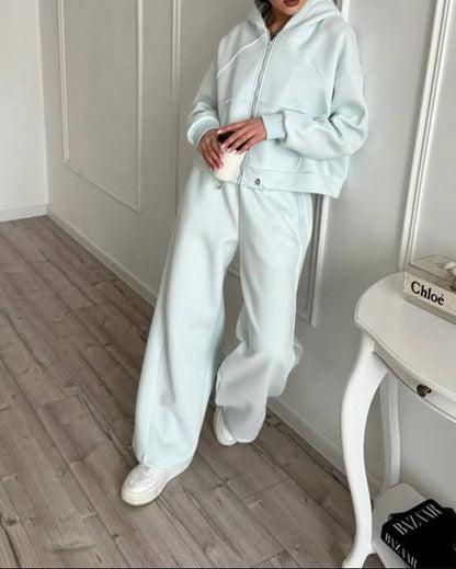 Women's 2 Piece Zip Hoodie Joggers Lounge Set
