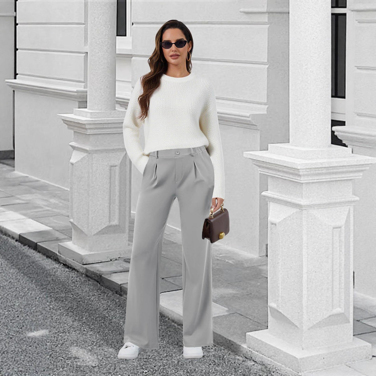 Women's High Waisted Wide Leg Work Pants Business Casual