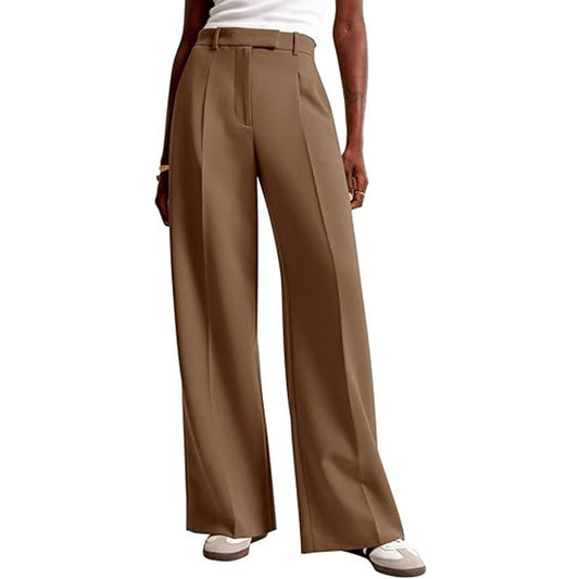 Women's High-Waisted Wide-Leg Pants – Elegant Business Trousers