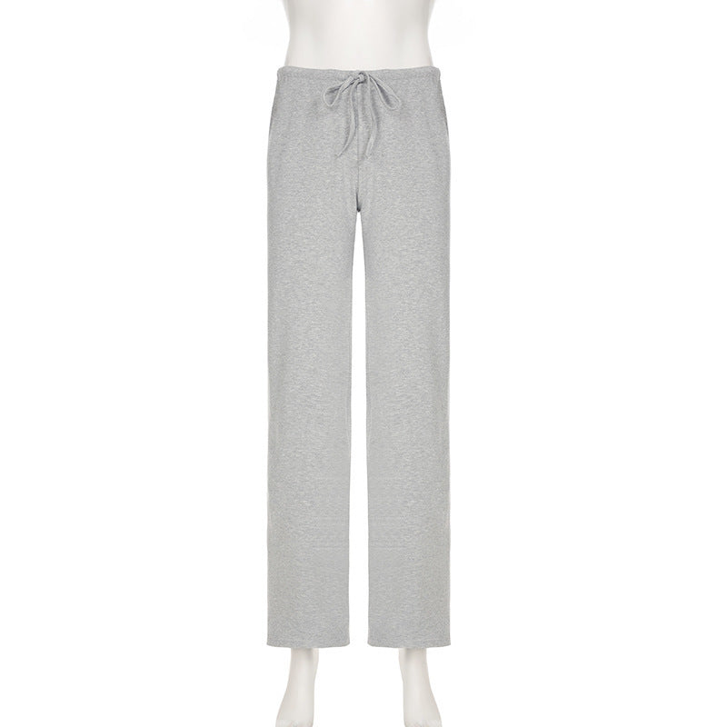 Women Sexy V Neck Wrap Top Wide Leg Pants Two Piece Set