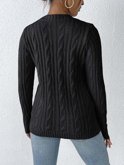 Crochet Flower Cable Knit Sweater | Cozy Fall/Winter Top