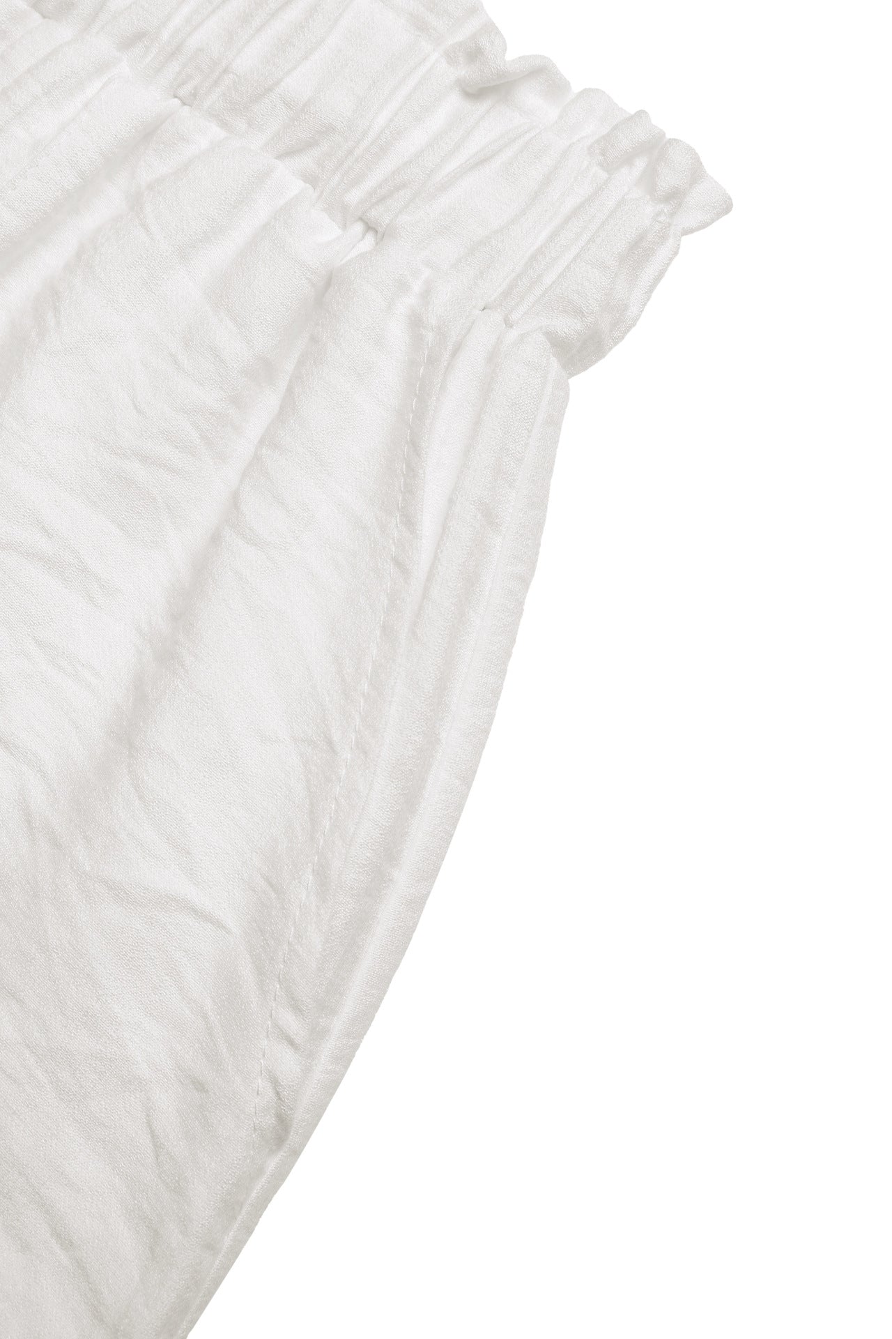 White Lace Trim Bermuda Shorts High Waist Summer Casual