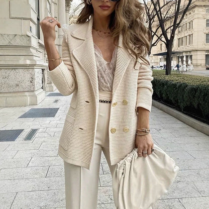 Women's Corduroy Blazer Lapel Button Front