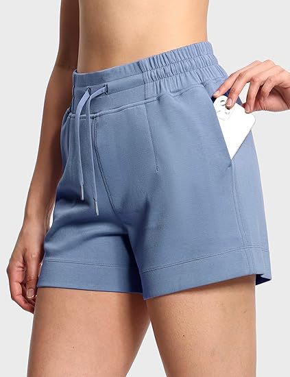 Women's High-Waisted Drawstring Sweat Shorts – Casual Lounge Shorts